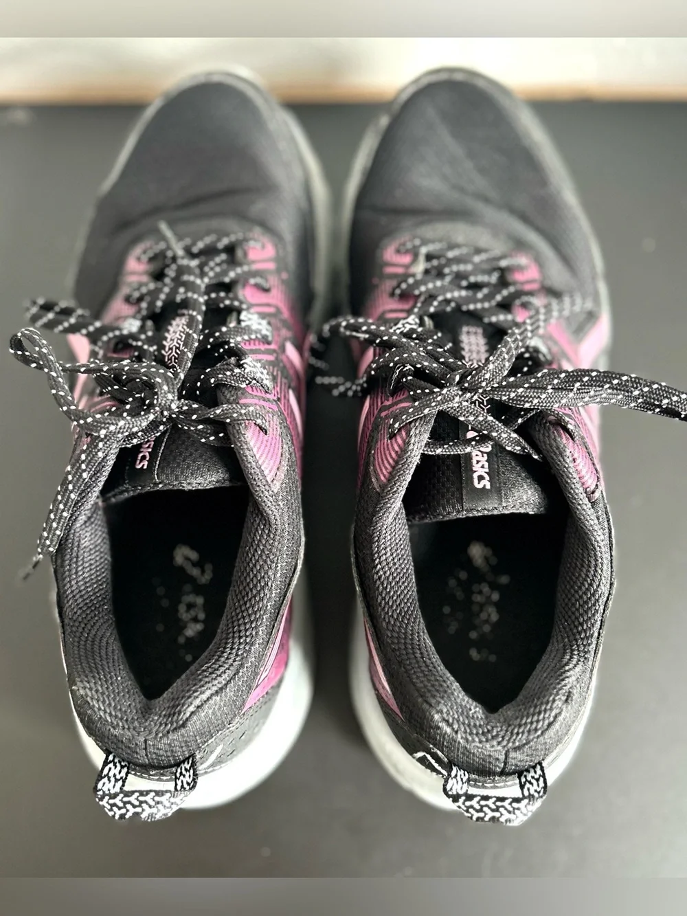 Asics Women's Size 8 Wide Black & Pink Athletic Trail Running/Hiking Sneakers